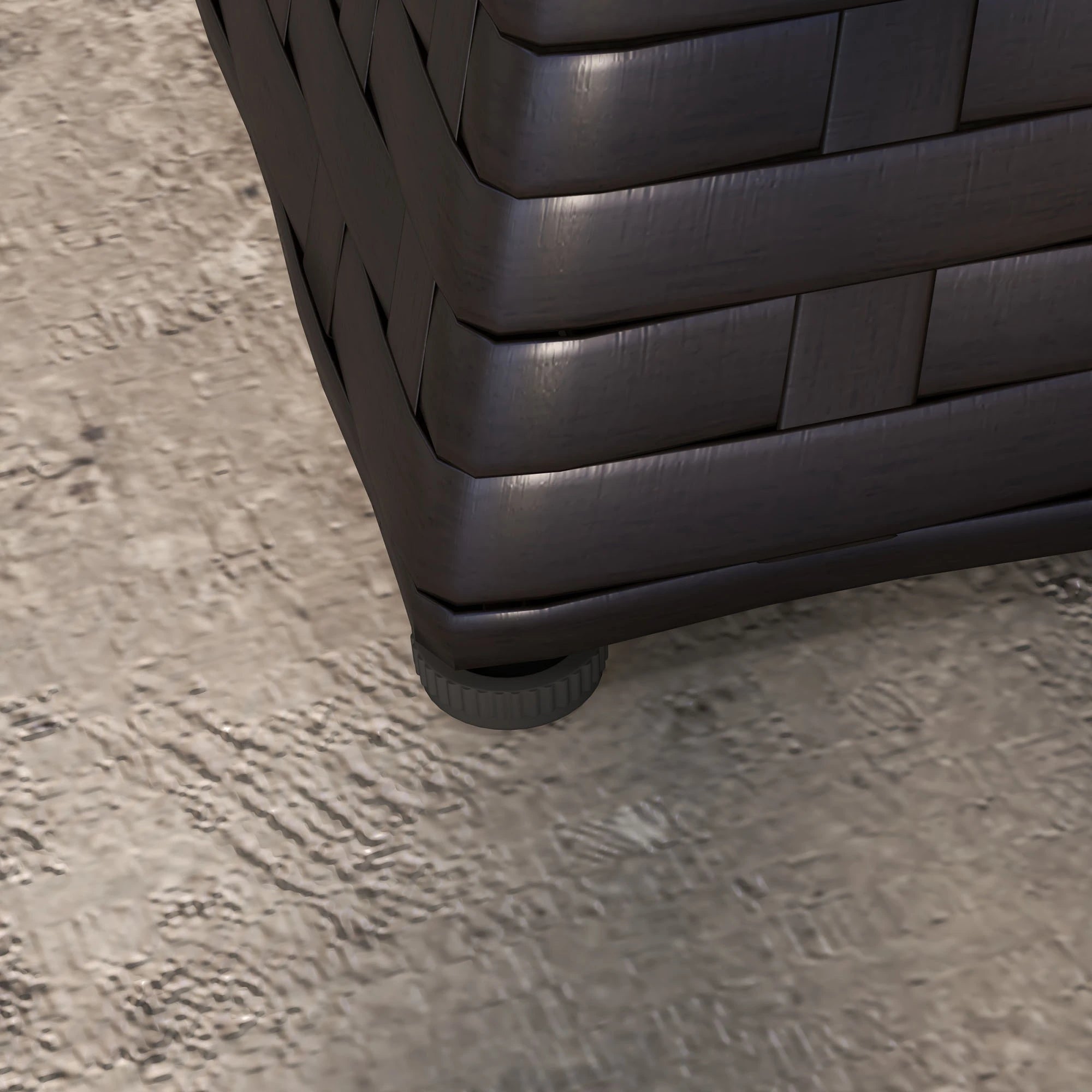 Outdoor Rattan Coffee Table, Garden Side Table w/ Umbrella Hole, Dark Coffee Patio Side Tables at Gallery Canada