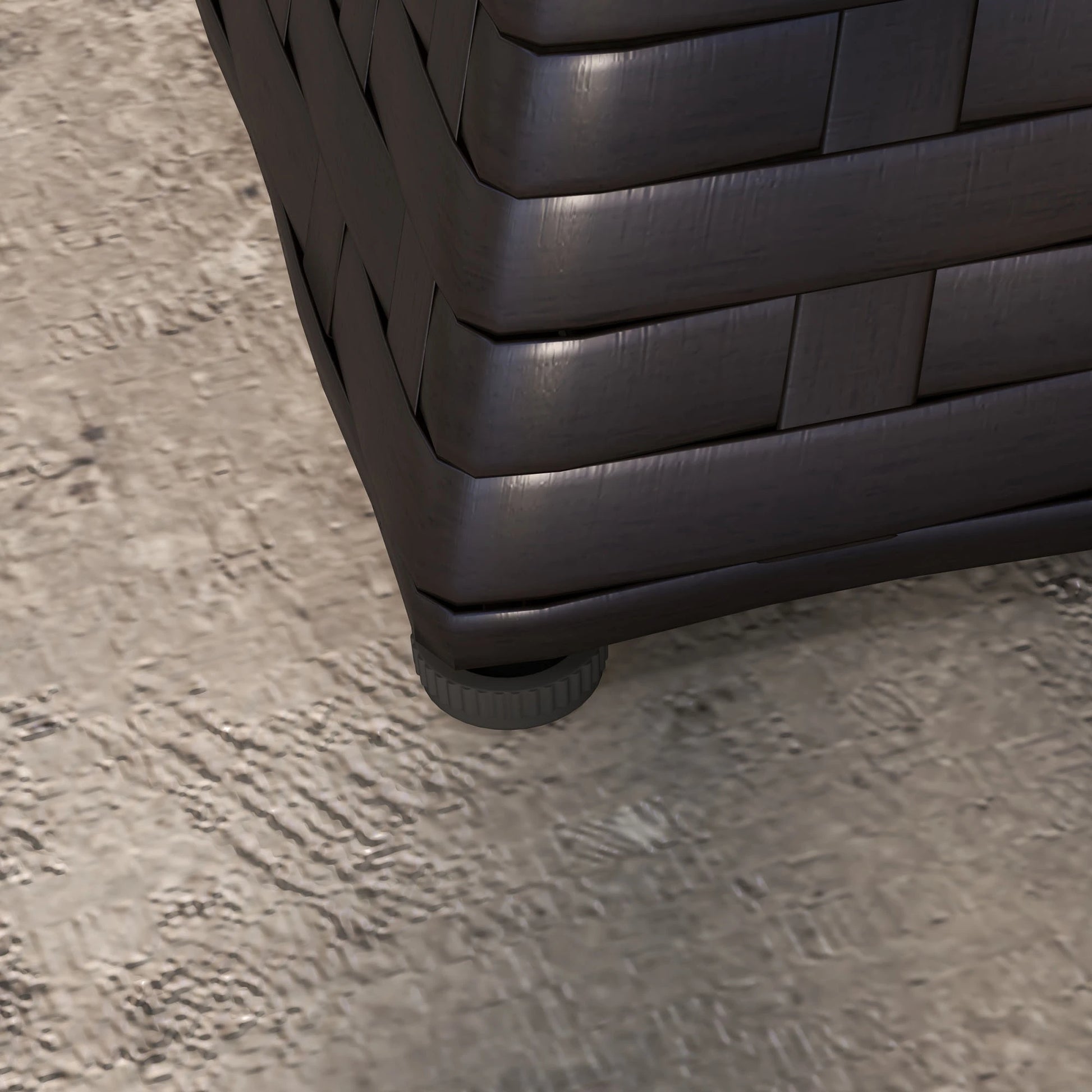 Outdoor Rattan Coffee Table, Garden Side Table w/ Umbrella Hole, Dark Coffee Patio Side Tables at Gallery Canada