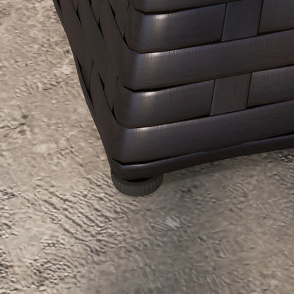 Outdoor Rattan Coffee Table, Garden Side Table w/ Umbrella Hole, Dark Coffee Patio Side Tables at Gallery Canada