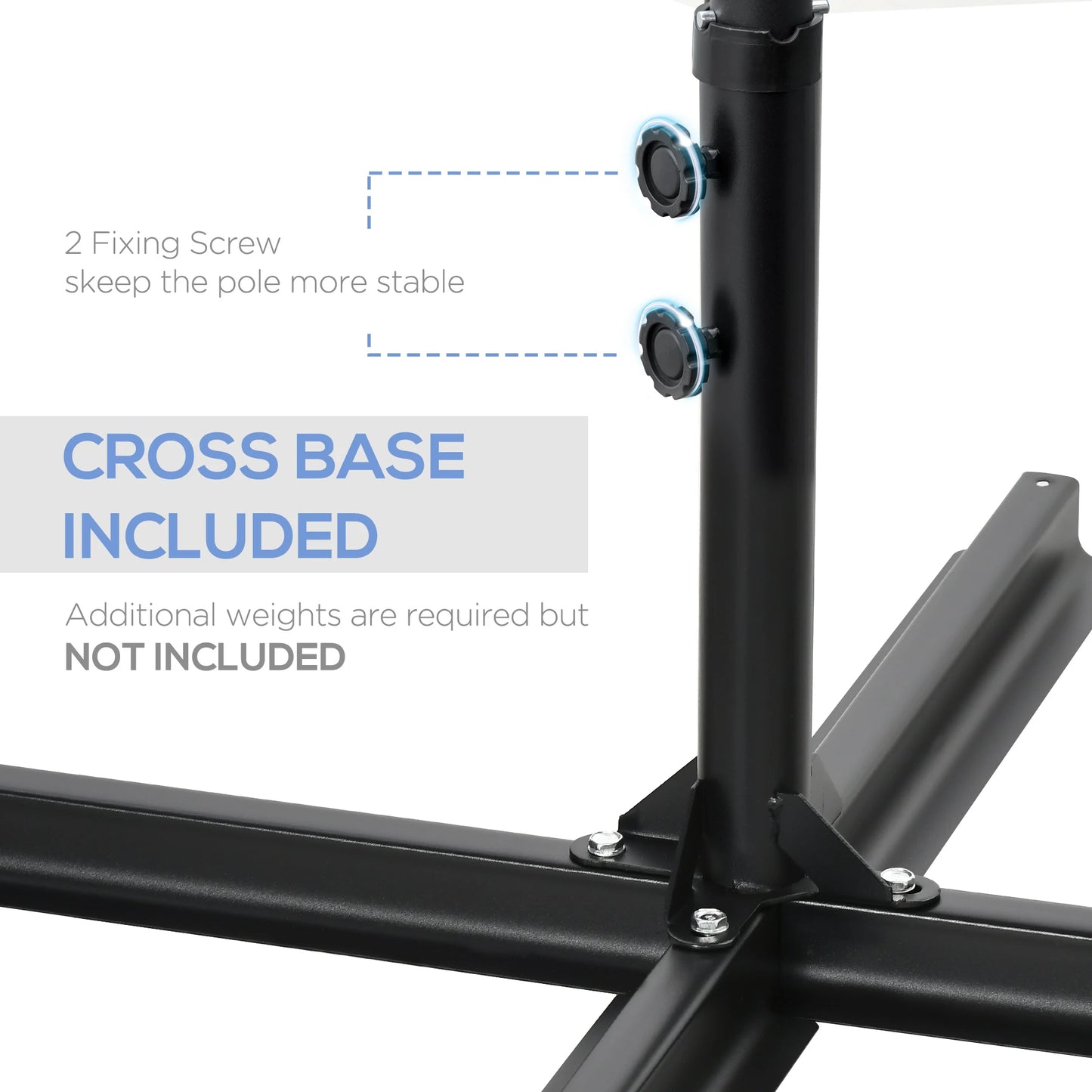 8.5FT Outdoor Cantilever Parasol, 360° Rotation, Cross Base, Light Grey Cantilever Umbrellas at Gallery Canada