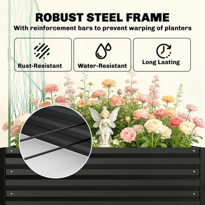 Metal Raised Garden Bed With Trellis, Galvanized Garden Kit, Black Galvanized Planter Boxes at Gallery Canada