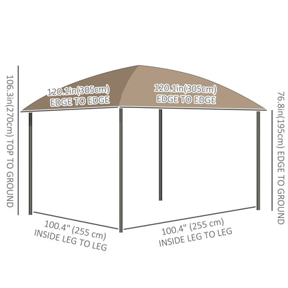 10' x 10' Outdoor Gazebo, UV60+ Polycarbonate Roof, Steel Frame, Khaki Gazebos at Gallery Canada