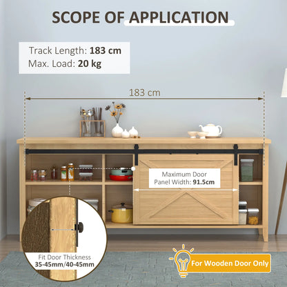 6FT Mini Barn Door Hardware Kit, 19.7" Wide Door, Black Door Hardware at Gallery Canada