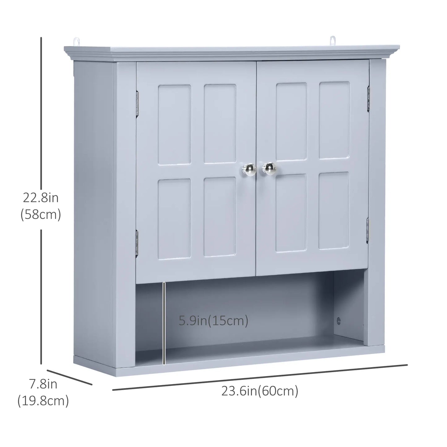 Wall Cabinet, Medicine Cabinet, Over Toilet, Adjustable Shelf, 2 Doors, Gray Wall Mounted Cabinets at Gallery Canada