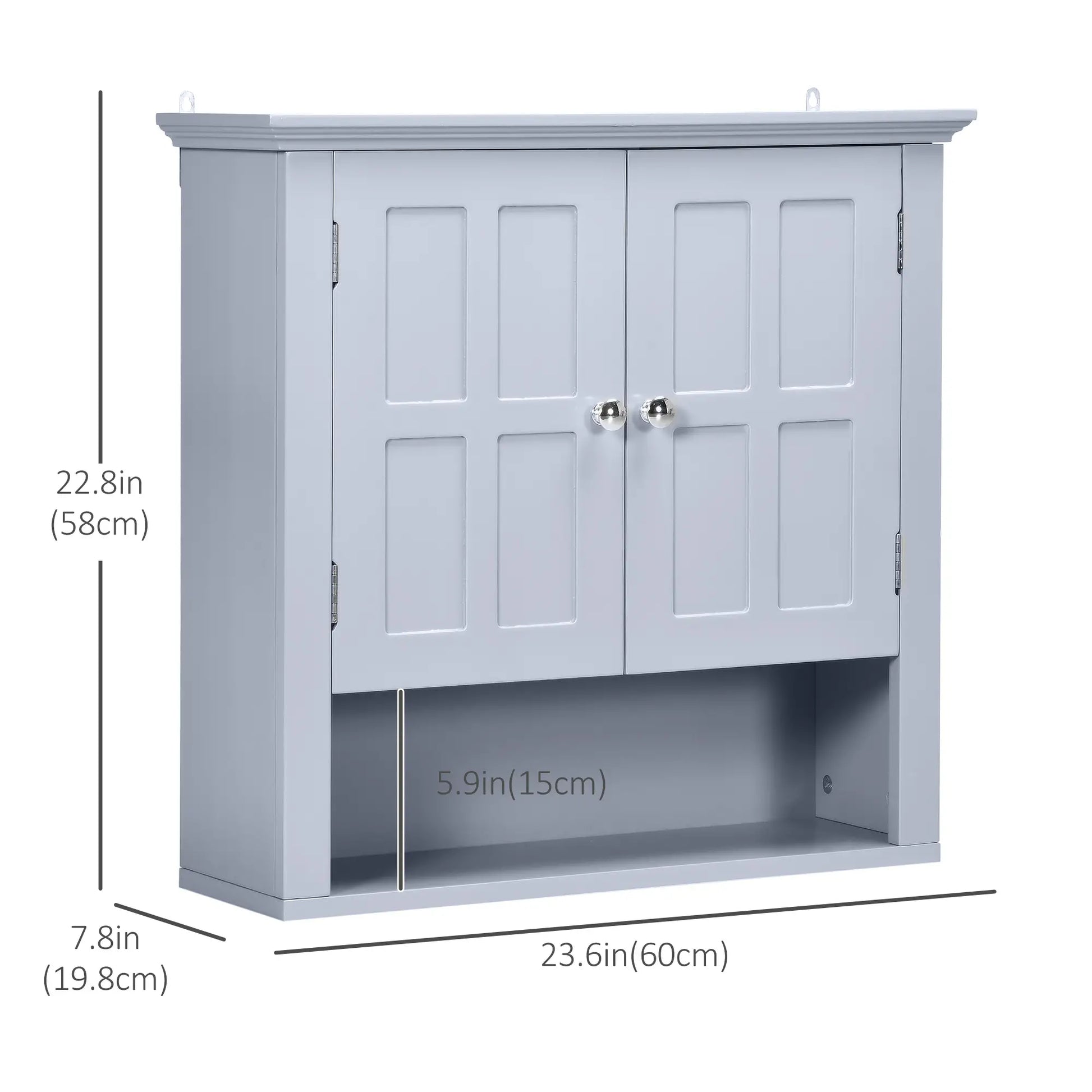 Wall Cabinet, Medicine Cabinet, Over Toilet, Adjustable Shelf, 2 Doors, Gray Wall Mounted Cabinets at Gallery Canada