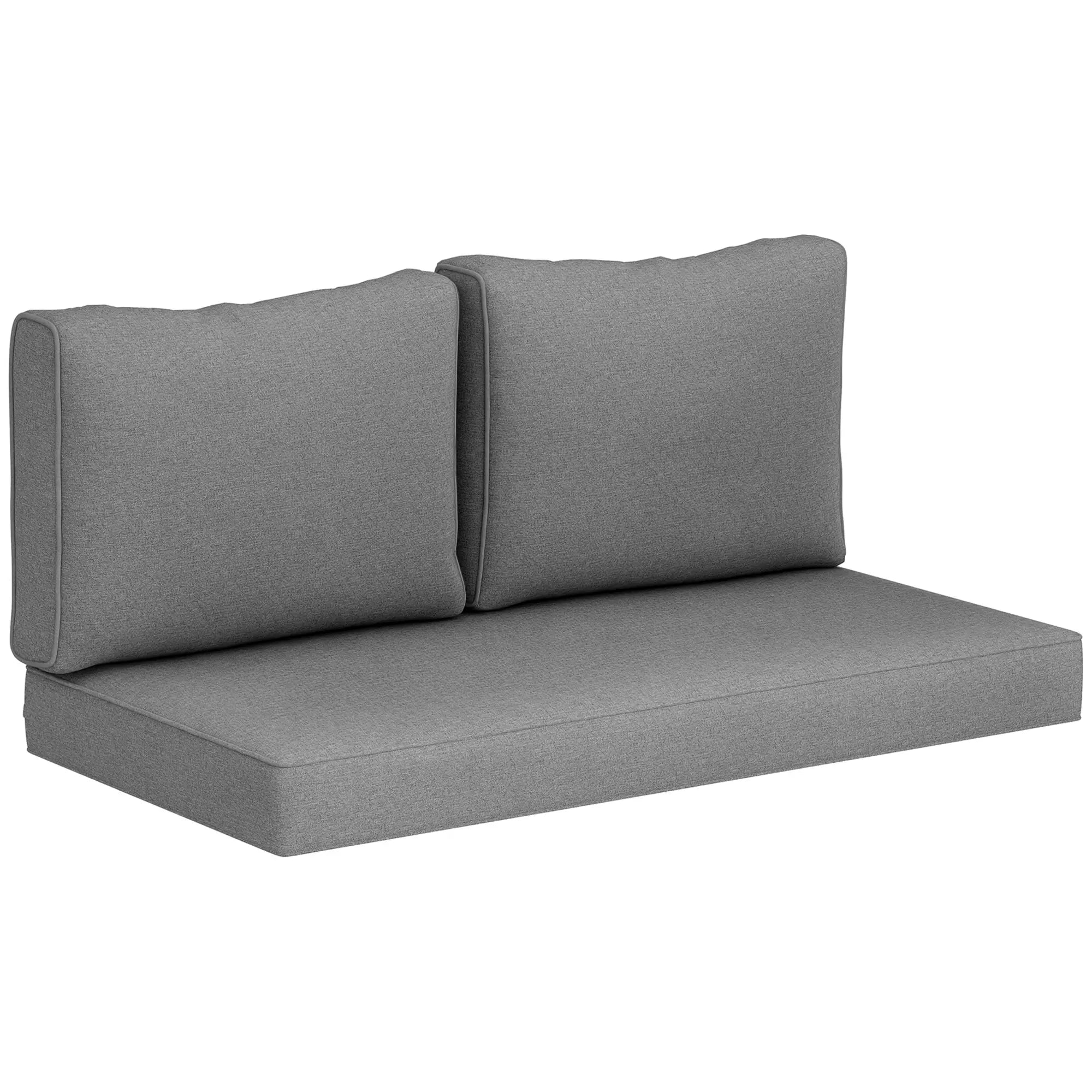 2 Seater Outdoor Cushions With Backrest, Loveseat Sofa Cushions, Grey Patio Chair Cushions at Gallery Canada
