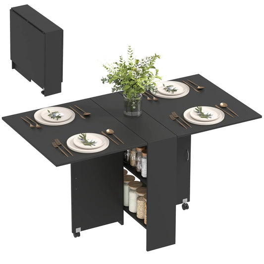Extendable Dining Table, Collapsible Folding Table, Black Bar Tables & Dining Tables Black at Gallery Canada