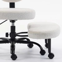Ergonomic Cross Legged Office Chair, 360 Swivel, Cream