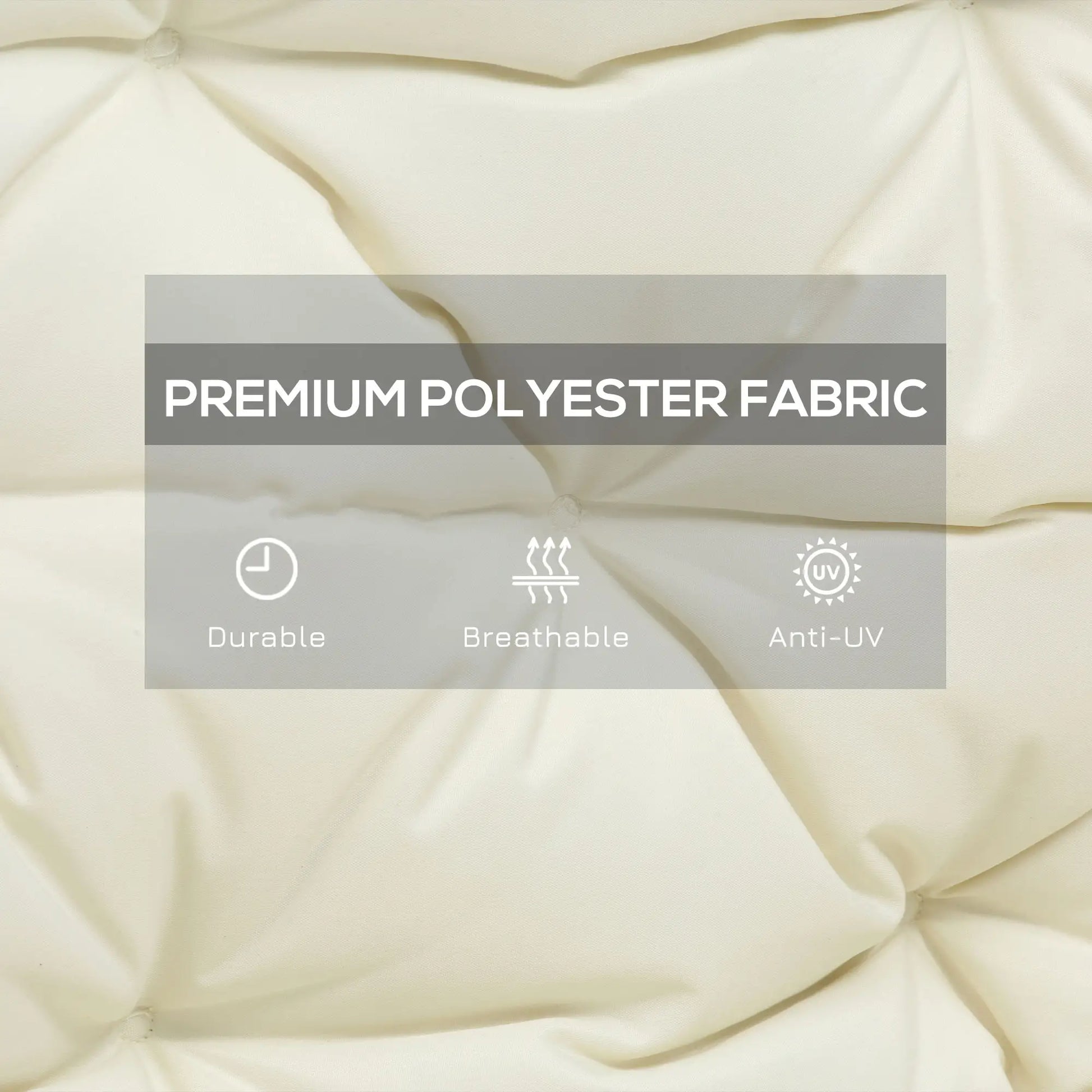 2 Seater Garden Bench Cushion, Outdoor Non-Slip Pad, 52" x 43" x 4", Beige Patio Chair Cushions at Gallery Canada