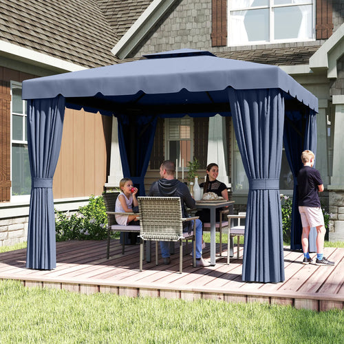 10' X 10' Outdoor Patio Gazebo, Dark Blue
