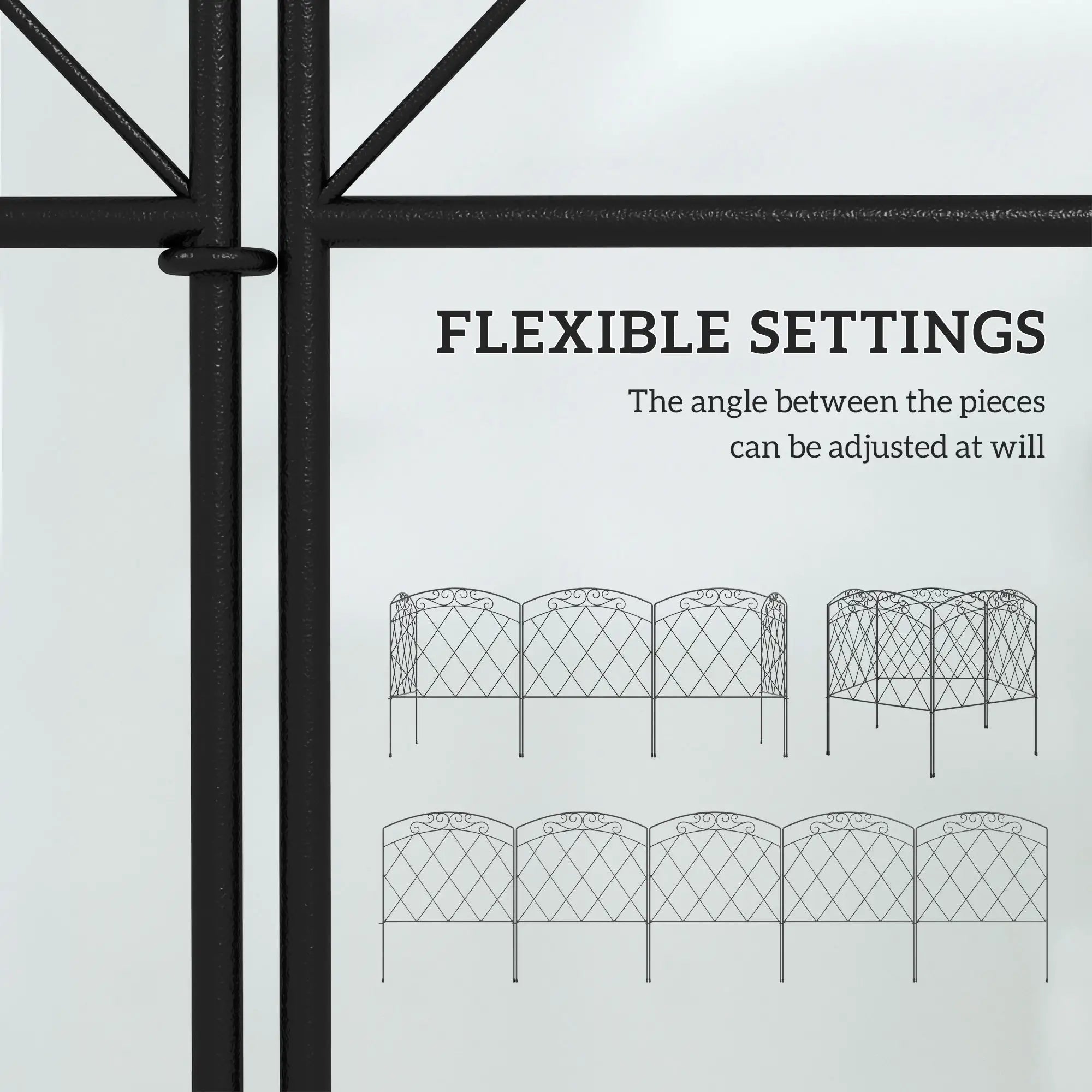 5 Pack Garden Fencing, Swirls Black, Decorative Animal Barrier, Black Garden Fences at Gallery Canada