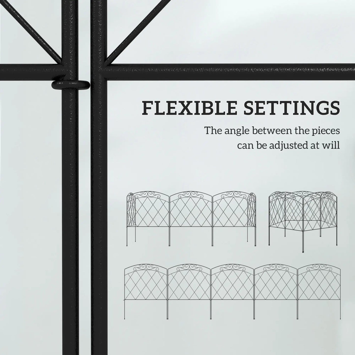 5 Pack Garden Fencing, Swirls Black, Decorative Animal Barrier, Black Garden Fences at Gallery Canada