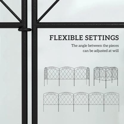 5 Pack Garden Fencing, Swirls Black, Decorative Animal Barrier, Black Garden Fences at Gallery Canada
