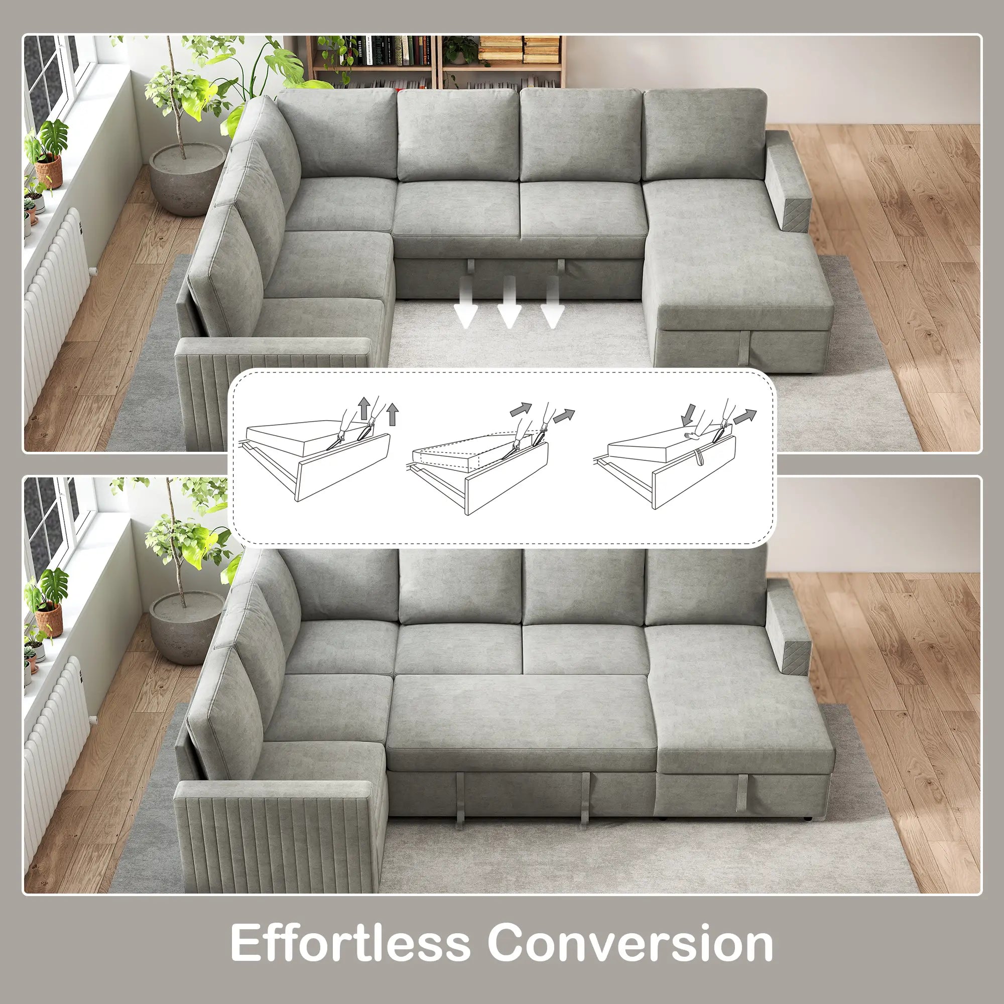 Pull Out Sofa Bed, Sleeper Couch with Storage, Velvet Upholstery, Velvet Sofas & Reclining Chairs at Gallery Canada