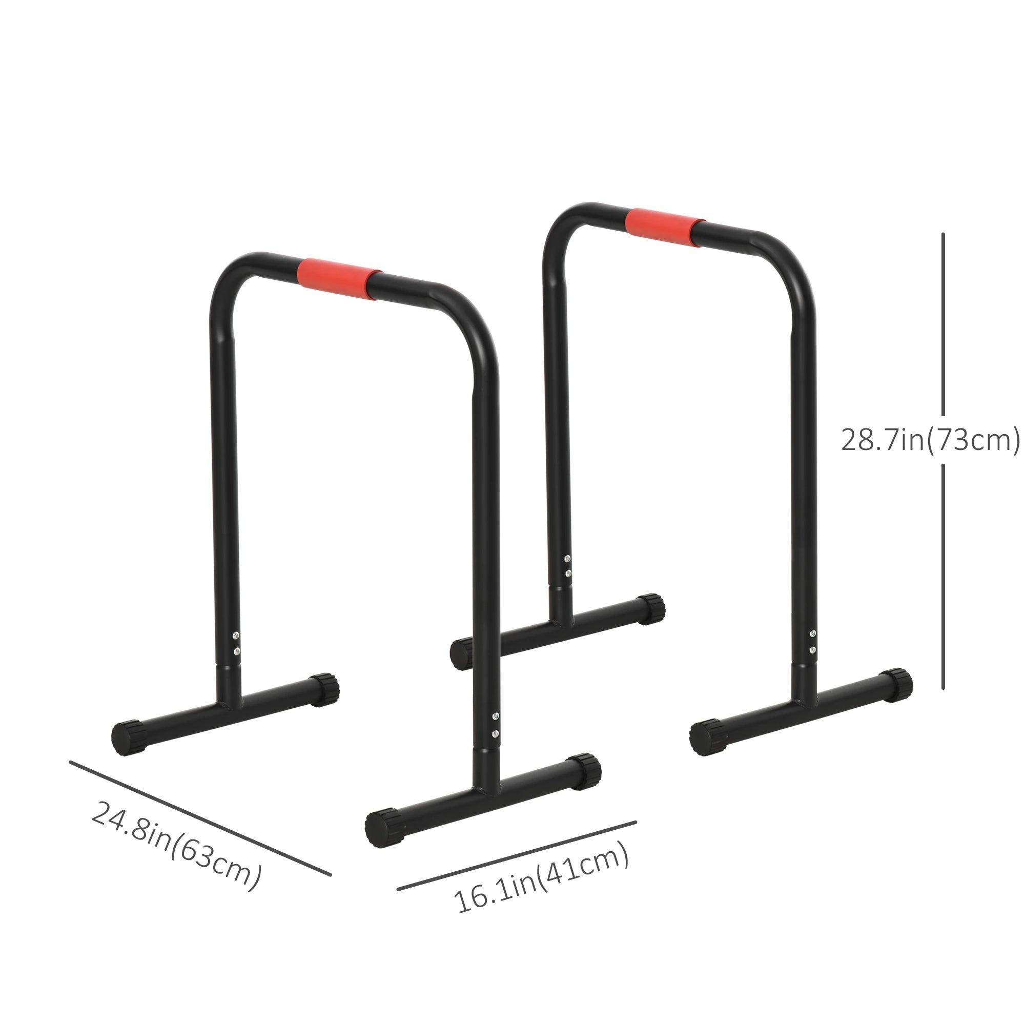 Set of 2 Dip Bars, Full Body Strength Training Station, Black More-Strength Training Equipment at Gallery Canada