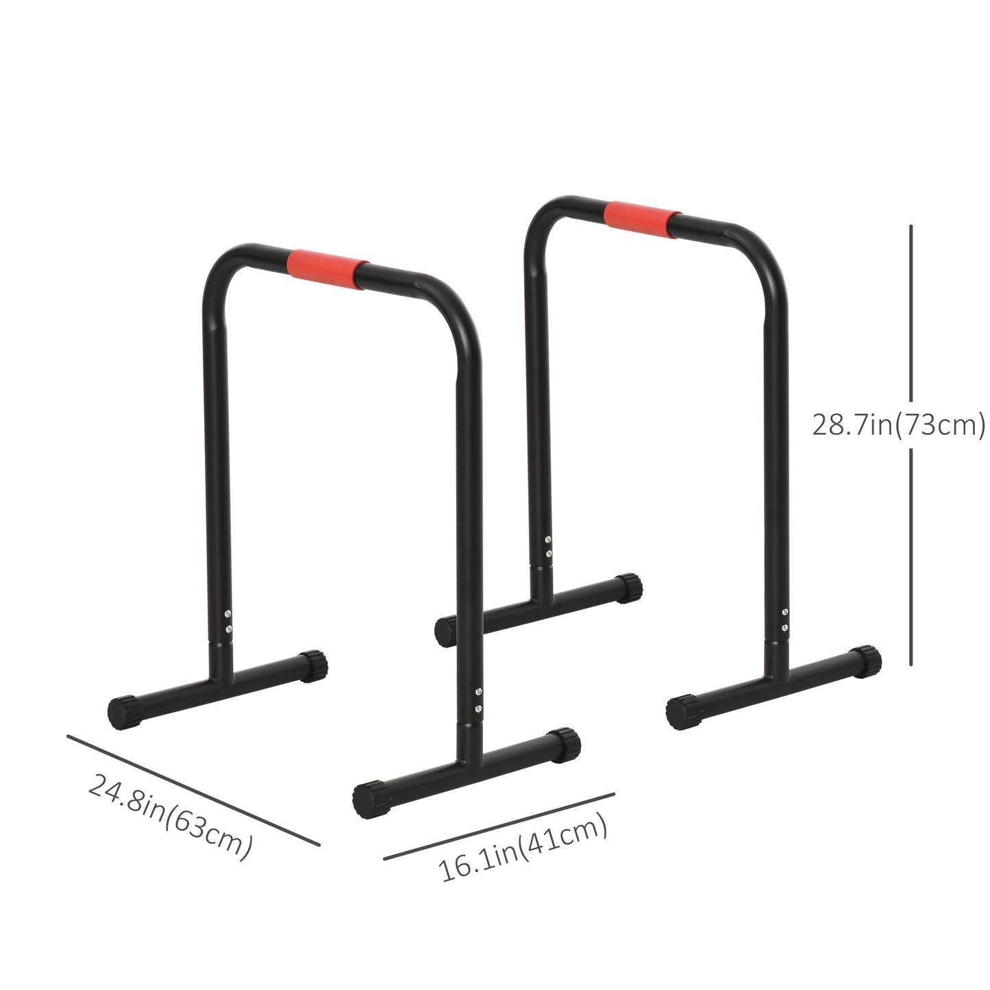 Set of 2 Dip Bars, Full Body Strength Training Station, Black More-Strength Training Equipment at Gallery Canada