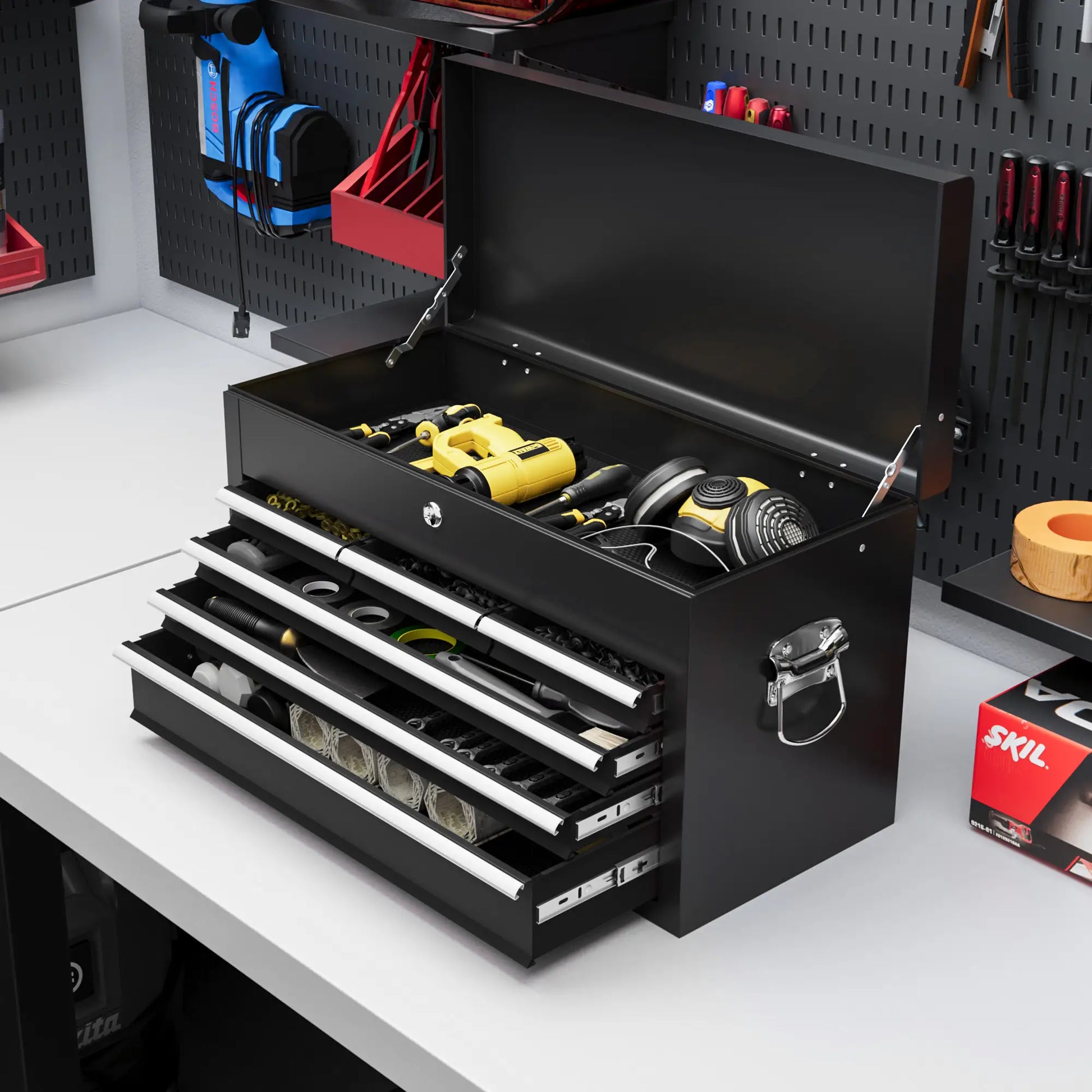 6 Drawer 24" Portable Tool Box, Ball Bearing Slides, Metal Tool Chest Tool Organizers at Gallery Canada