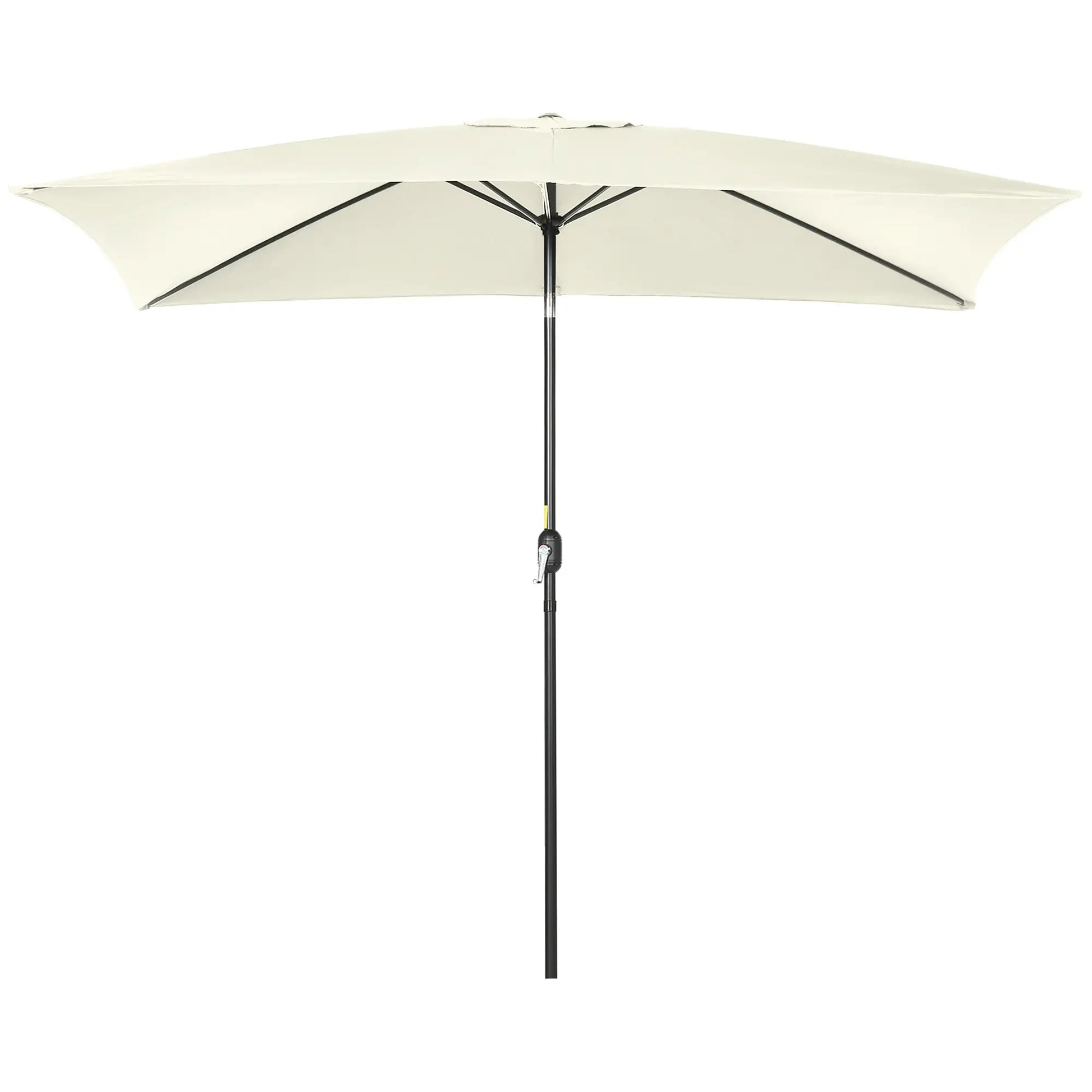 6.5x10ft Rectangle Aluminum Patio Umbrella, Outdoor Sunshade Canopy, Cream White Sun Umbrellas at Gallery Canada