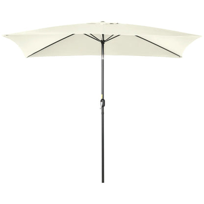 6.5x10ft Rectangle Aluminum Patio Umbrella, Outdoor Sunshade Canopy, Cream White Sun Umbrellas at Gallery Canada