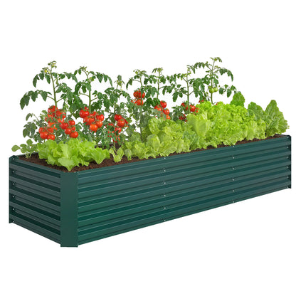 8 x 2.6 x 1.5ft Galvanized Raised Garden Bed, Outdoor Planter Box, Green Galvanized Planter Boxes at Gallery Canada