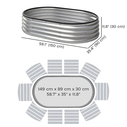 2Pcs Galvanized Raised Garden Bed, 5x3x1 ft, Silver Galvanized Planter Boxes at Gallery Canada
