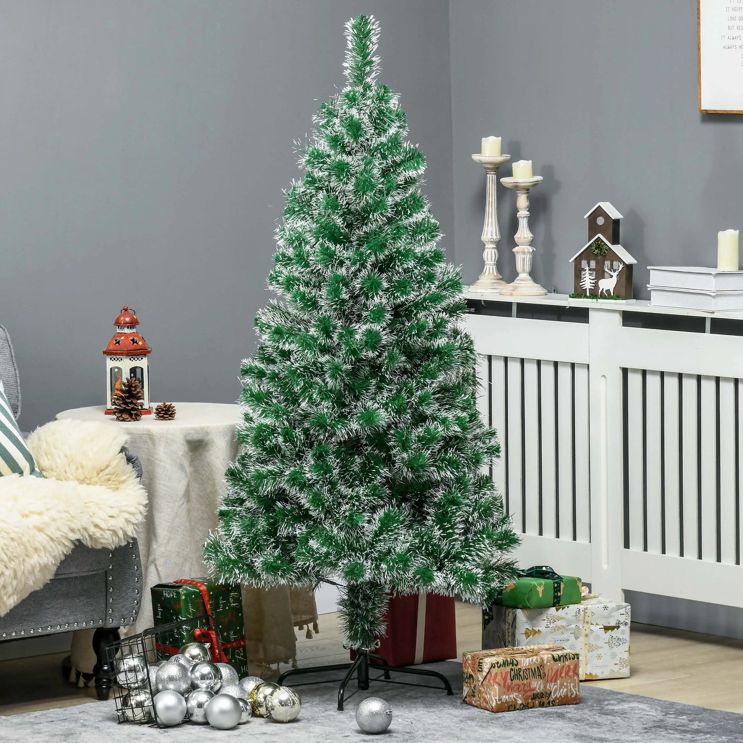 6FT Artificial Christmas Tree, 375 Tips, Metal Stand