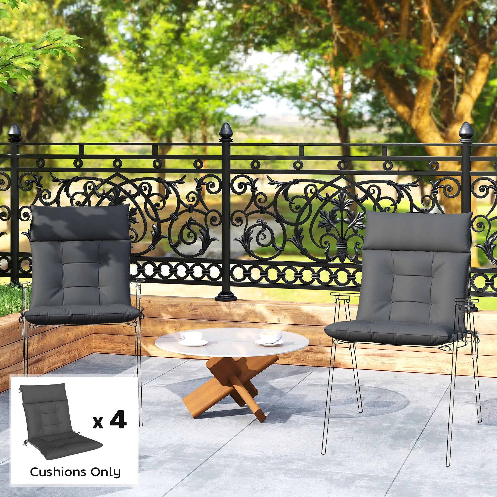 Waterproof Non-Slip Patio Chair Cushions, 44