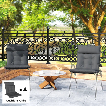 Waterproof Non-Slip Patio Chair Cushions, 44"x21", Set of 4, Dark Grey Patio Chair Cushions at Gallery Canada
