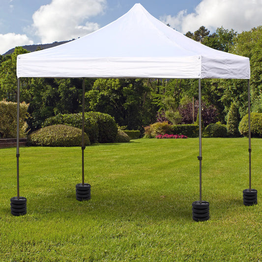 Set of 4 Party Tent Canopy Weight Plates, Gazebo Anchor Base Weights Umbrella Bases Black at Gallery Canada