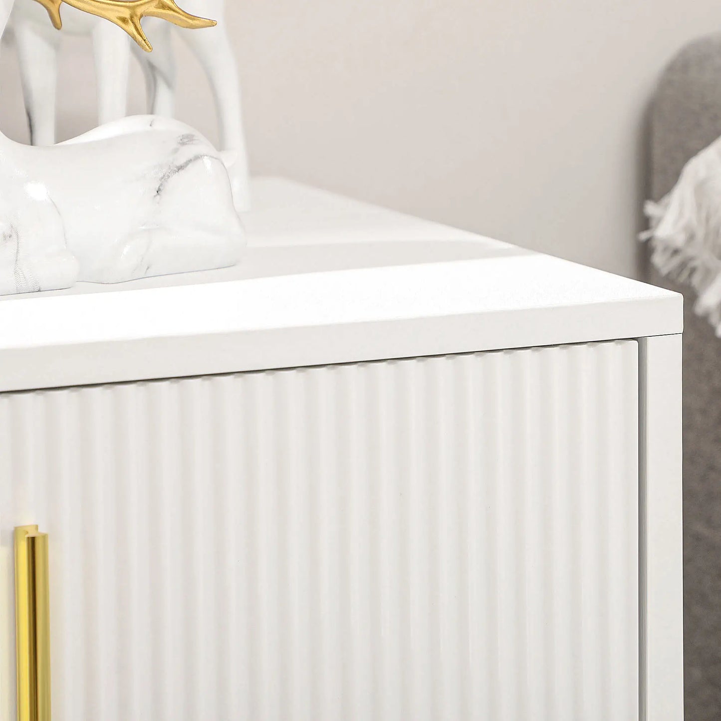 3-Drawer Storage Cabinet, Metal Legs, 19.7"x15.7"x24.8", White Storage Cabinets at Gallery Canada
