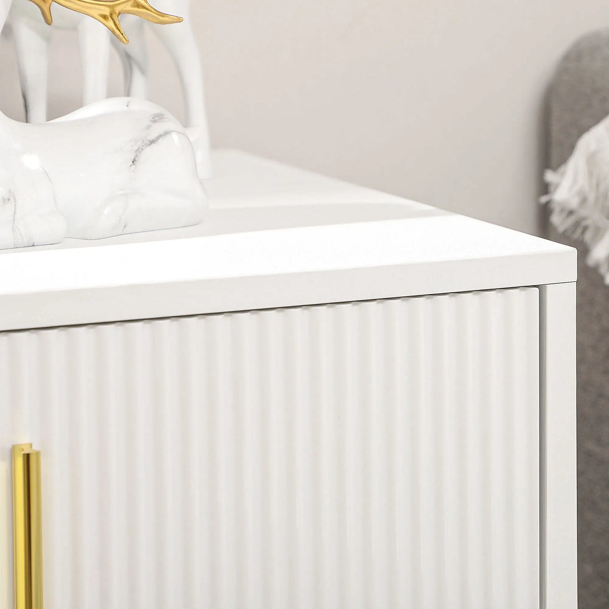 3-Drawer Storage Cabinet, Metal Legs, 19.7"x15.7"x24.8", White Storage Cabinets at Gallery Canada
