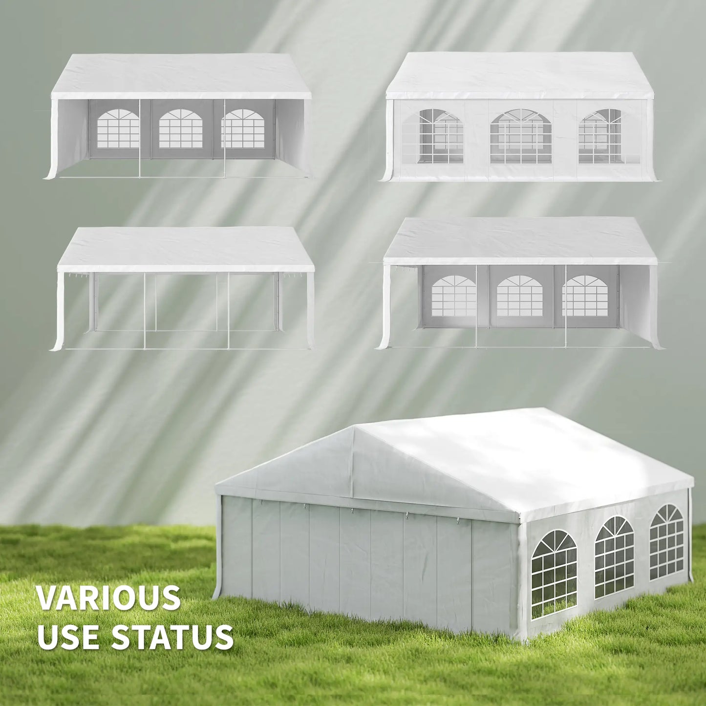 20' x 20' Heavy-Duty Wedding Tent, Outdoor Party Canopy With Sidewall, White Canopy Tents at Gallery Canada