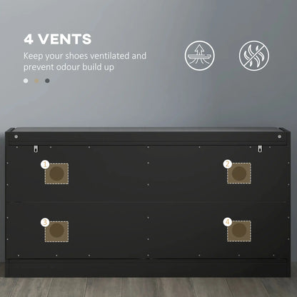 Shoe Storage Bench with Seat, 2 Flip Drawers, 4 Vents, Holds 8 Pairs Shoe Storage Cabinets & Racks at Gallery Canada