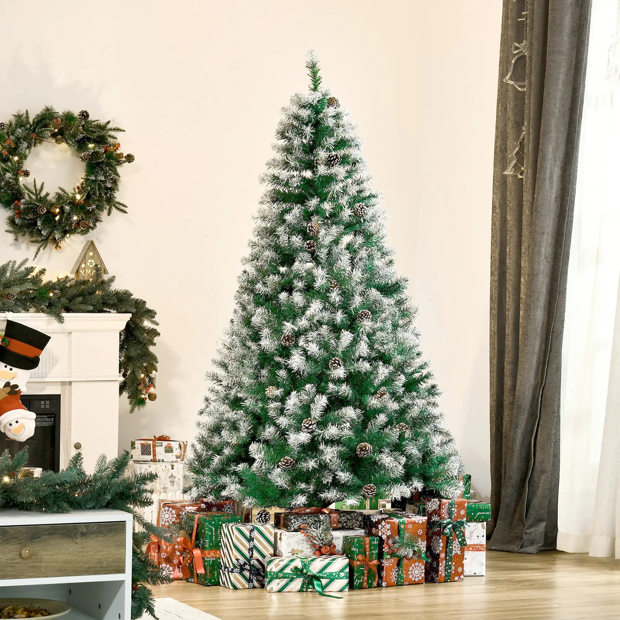 6ft Artificial Christmas Tree, Unlit Full, 800 Branches, 61 Pine Cones, Fir Artificial Christmas Trees at Gallery Canada