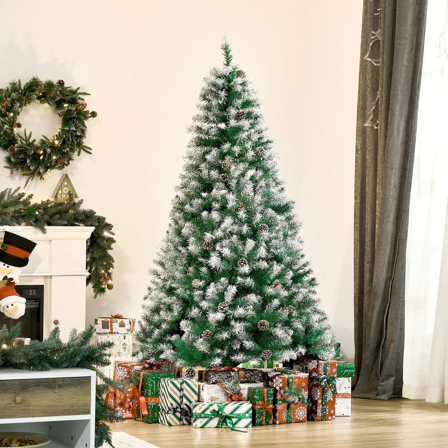6ft Artificial Christmas Tree, Unlit Full, 800 Branches, 61 Pine Cones, Fir Artificial Christmas Trees at Gallery Canada