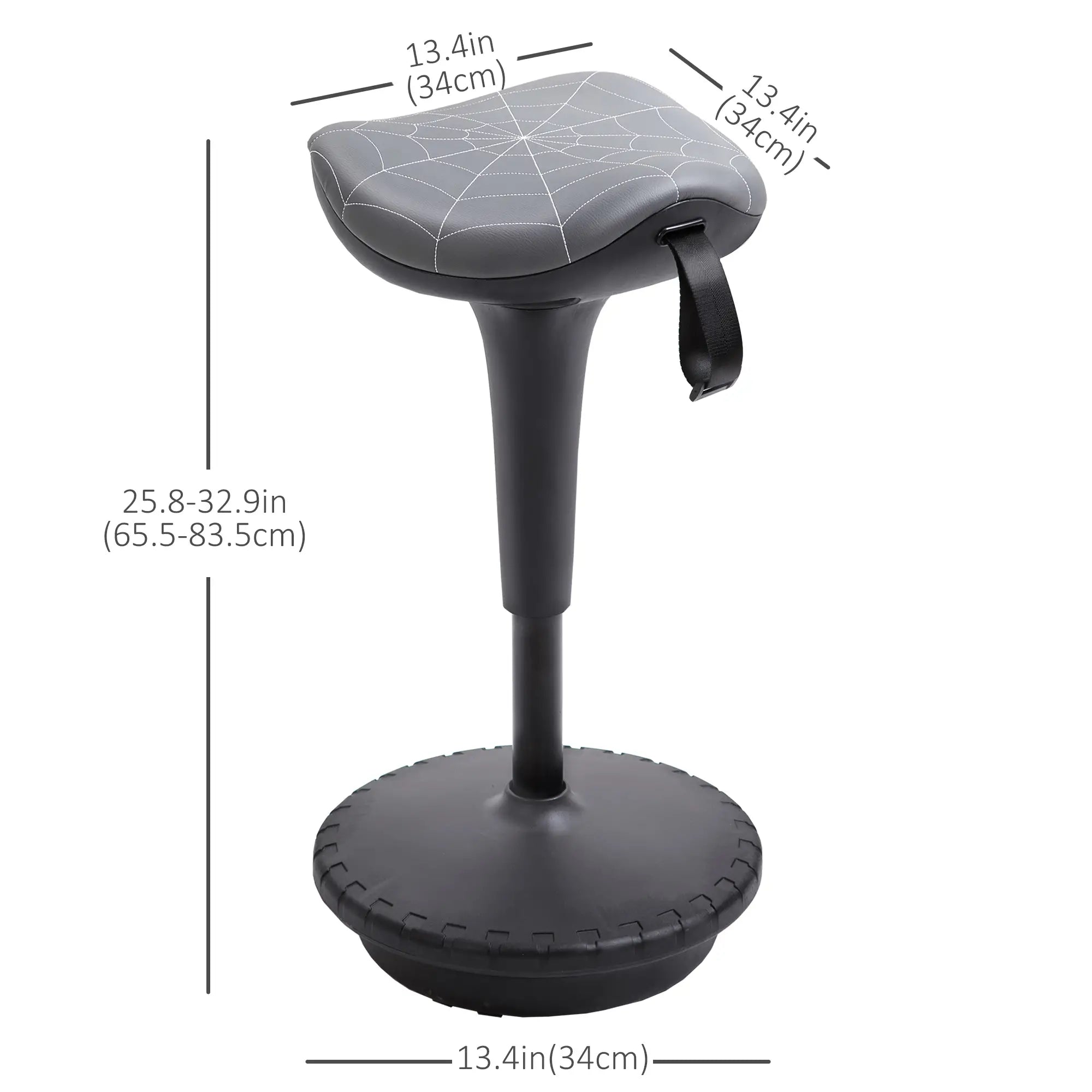 Backless Wobble Stool, Adjustable Standing Desk Chair, Grey Task Chairs at Gallery Canada