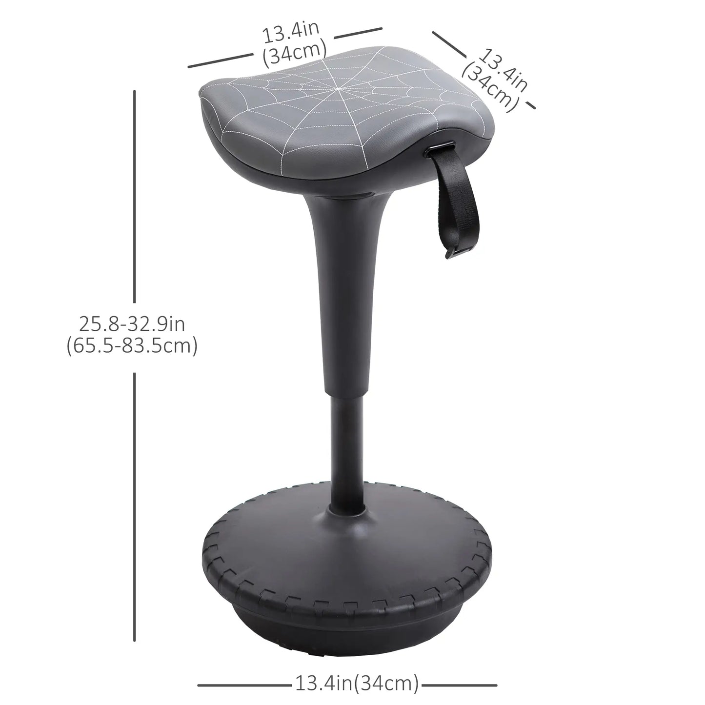 Backless Wobble Stool, Adjustable Standing Desk Chair, Grey Task Chairs at Gallery Canada