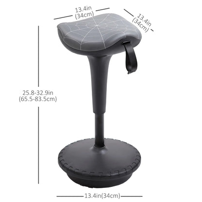 Backless Wobble Stool, Adjustable Standing Desk Chair, Grey Task Chairs at Gallery Canada