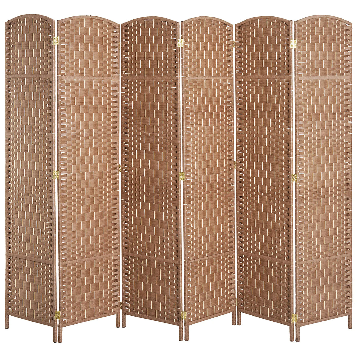 6ft Folding Room Divider, 6 Panel Wooden Frame, Natural Room Dividers Natural at Gallery Canada