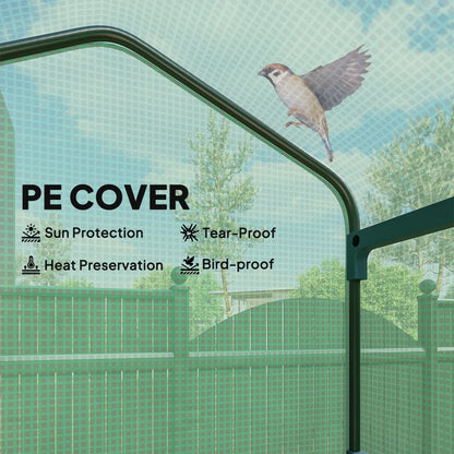 Portable Greenhouse, 4 Tier Shelves, PE Cover, Green Walk In Greenhouses at Gallery Canada
