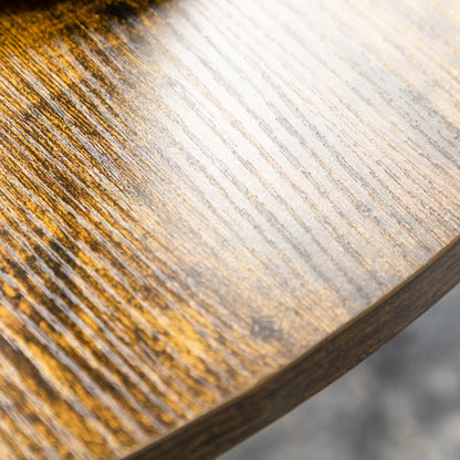 2-Tier Round Coffee Table, Storage Shelf, Steel Frame, Rustic Brown, Brown Coffee Tables at Gallery Canada