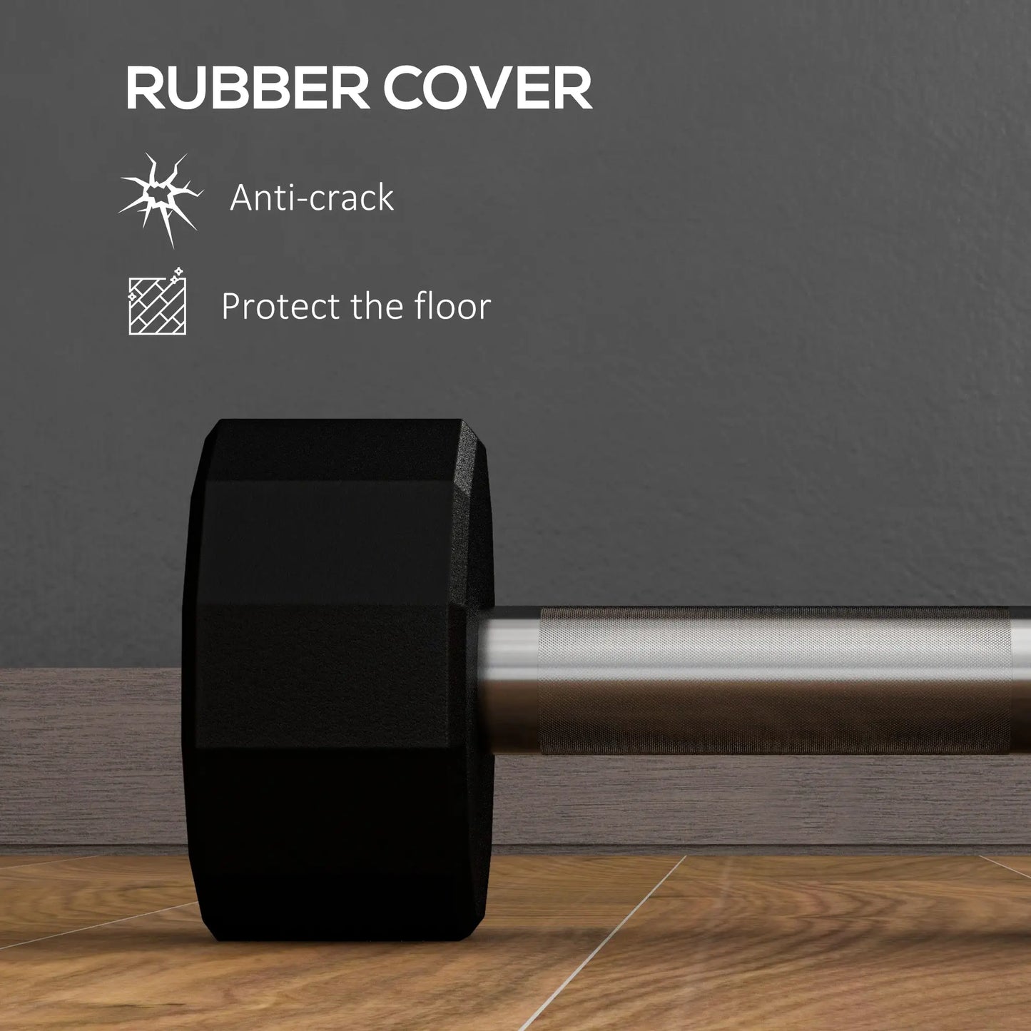 2 x 15lbs Dumbbells Set, Non-Slip Grip, Rubber Covered Weights Dumbbells & Barbells at Gallery Canada