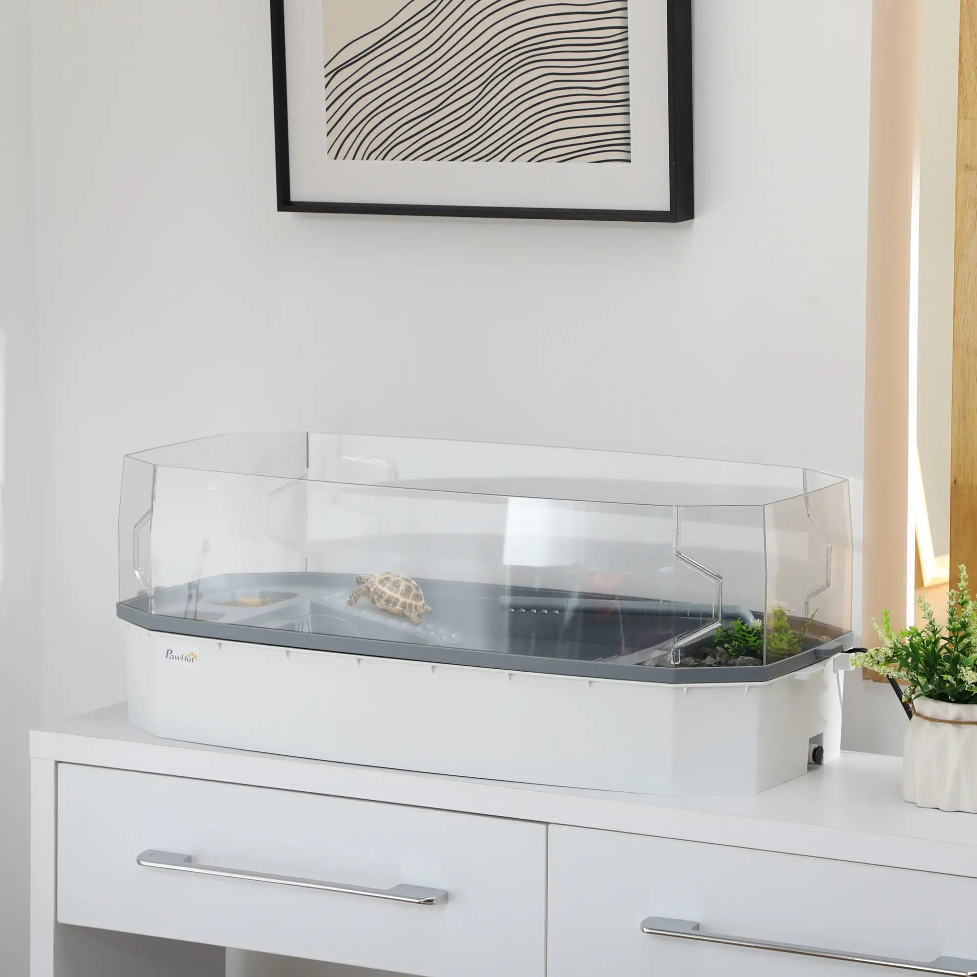 Turtle Tank Kit With Basking Platform, Water Pump, Filter Layer Design Houses & Habitats at Gallery Canada