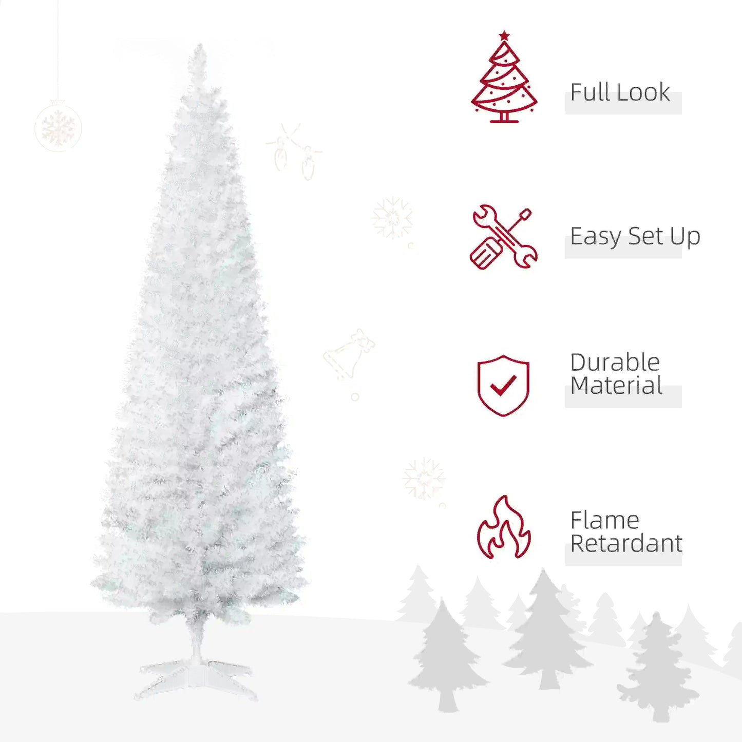 6 FT Christmas Tree, Classic Holiday Indoor Decoration, White White Christmas Trees at Gallery Canada