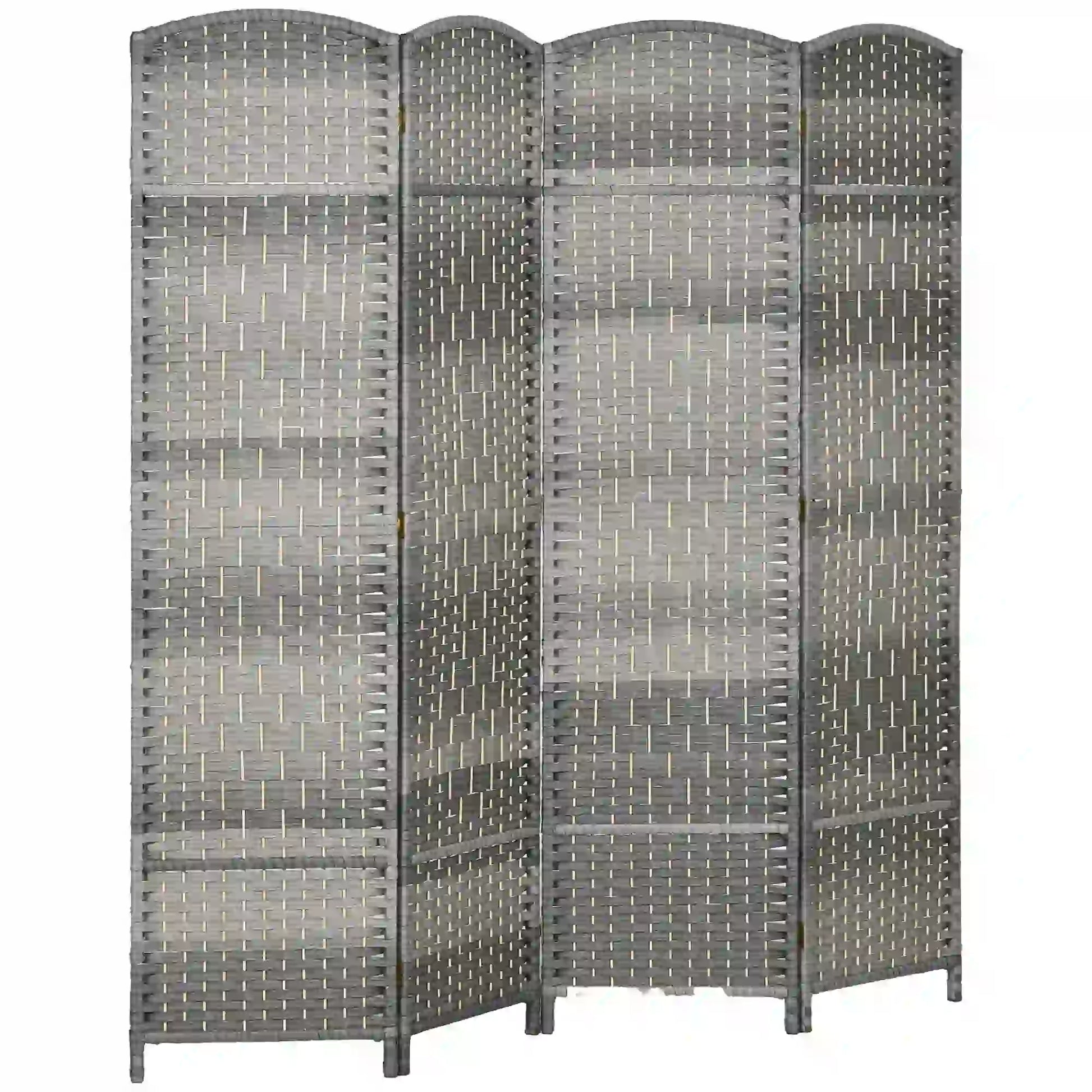 6 Ft Folding Room Divider, 4 Panel Privacy Screen, Mixed Grey Room Dividers at Gallery Canada