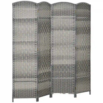6 Ft Folding Room Divider, 4 Panel Privacy Screen, Mixed Grey Room Dividers at Gallery Canada