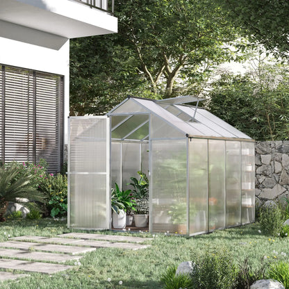 6' x 8' x 6.4' Walk-in Greenhouse, Polycarbonate Panels, Silver Walk In Greenhouses at Gallery Canada