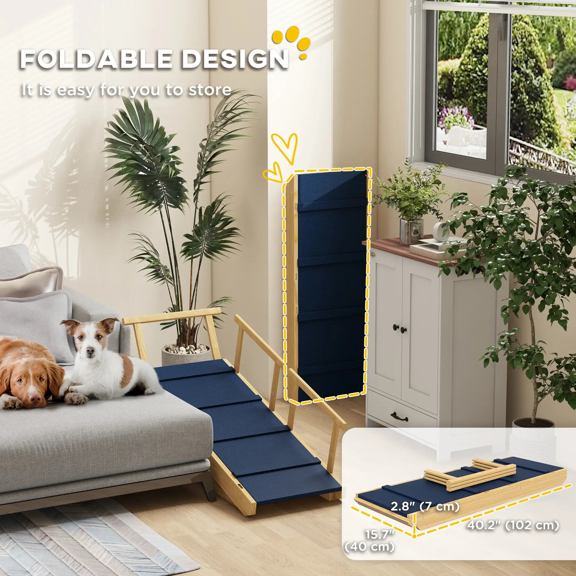 Adjustable Dog Stairs, Foldable Steps with Non-Slip Mat, for Small to Large Dogs Dog Stairs at Gallery Canada