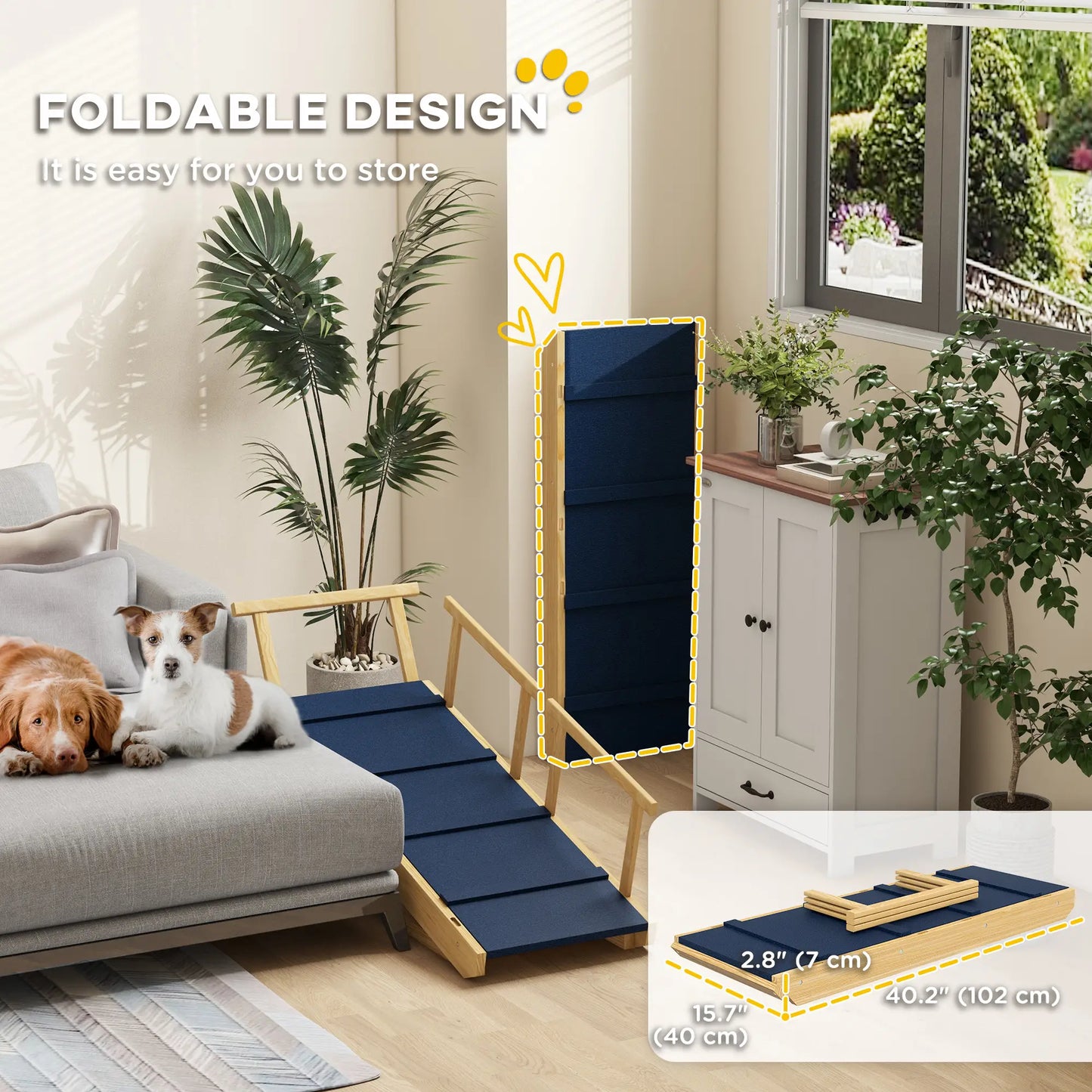 Adjustable Dog Stairs, Foldable Steps with Non-Slip Mat, for Small to Large Dogs Dog Stairs at Gallery Canada