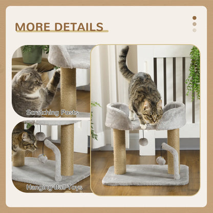 Small Cat Tree, Jute Scratching Posts, Top Perch, Light Grey Cat Trees at Gallery Canada